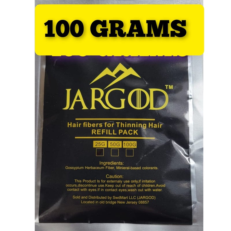 JARGOD 100 Gram Hair Building Fibers - Refill Your Existing Fiber Bottle - Hair Filler Fibers - Hair Loss Concealer For Thinning Hair by JARGOD (Dark Brown) - Image 1